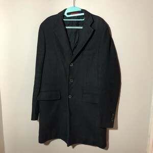 Isaia Napoli oger mens overcoat wool cashmere cotton 48 charcoal gray Colorado